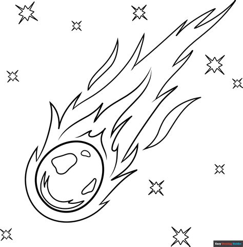 Comet Coloring Page | Easy Drawing Guides