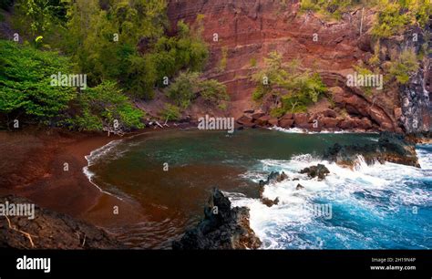 Red Sand Beach, Maui, Hawaii Stock Photo - Alamy