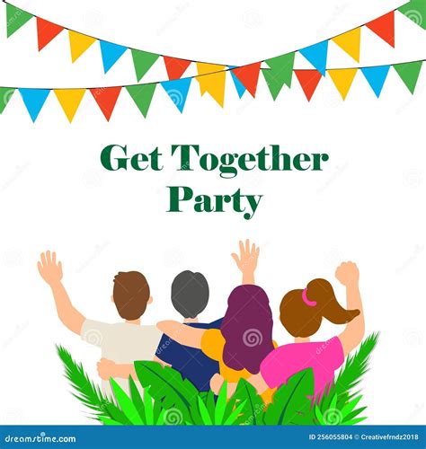 Get Together Party Invitation Card Design Stock Vector - Illustration of flower, vector: 256055804