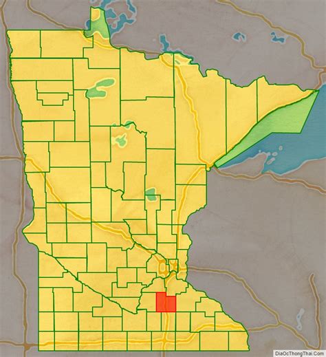 Map of Rice County, Minnesota - Thong Thai Real