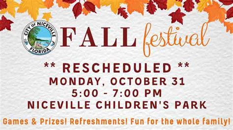 City of Niceville family fall festival is October 31 | Niceville.com