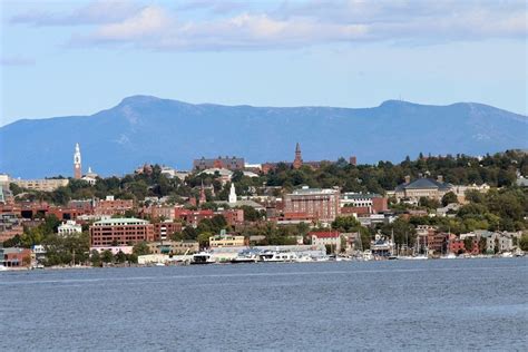 Lake Champlain, Burlington VT waterfront, up the hill to UVM and then Mount Mansfield ...