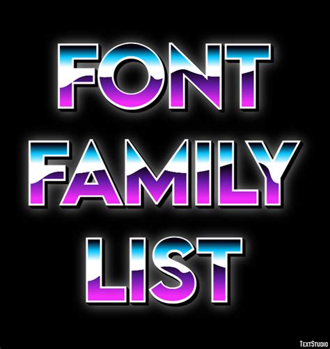 Font Family List Text Effect and Logo Design Font