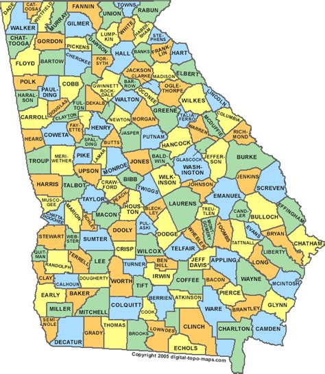 Georgia Counties Map | Mobil Pribadi