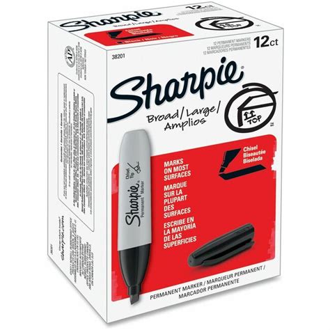 SAN38201 Sharpie Large Barrel Permanent Markers - Wide Marker Point - Chisel Marker Point Style ...