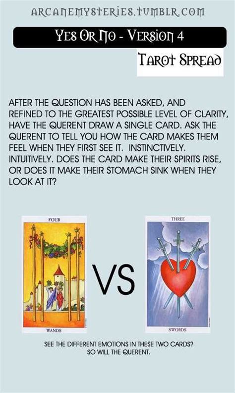 Yes Or No Tarot Spreads | Tarot spreads, Tarot cards for beginners ...