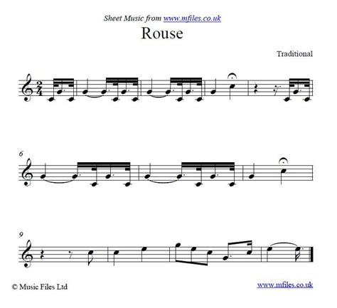 Traditional : Rouse - a military bugle call: Online Sheet Music ...