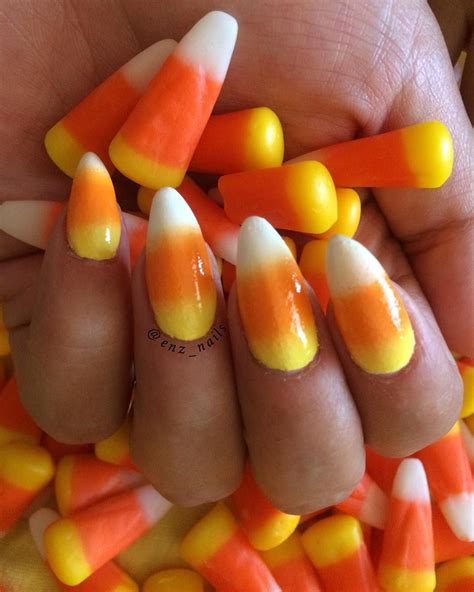 Instagram post by ENZ • Sep 30, 2016 at 8:33pm UTC | Halloween nails diy, Candy corn nails ...