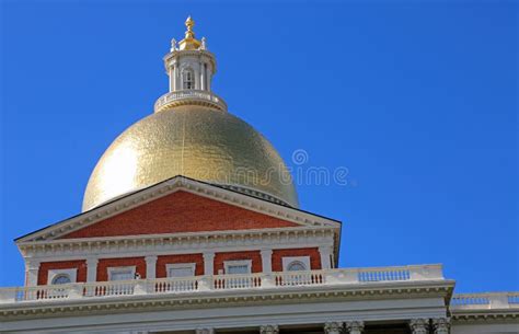 Copper Dome of Massachusetts State House Stock Image - Image of trail ...