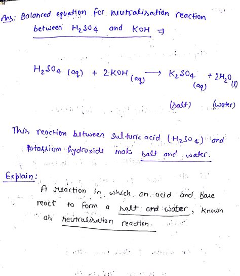 [Solved] Write the balanced equation for the neutralization reaction ...