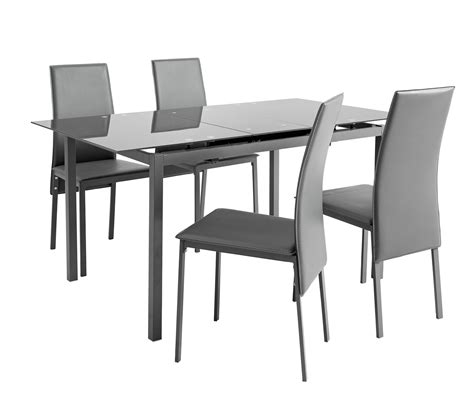 Hygena Lido Glass Extendable Table and 4 Chairs Reviews