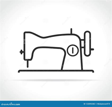 Vector Sewing Machine Line Icon Stock Vector - Illustration of white, symbol: 123095382