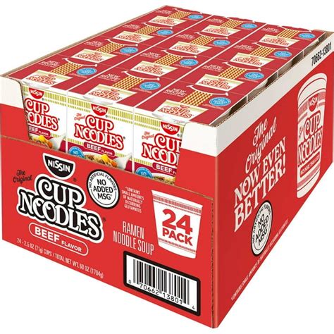 Nissin Cup Noodles Beef Flavor, 24-pack - Walmart.com - Walmart.com