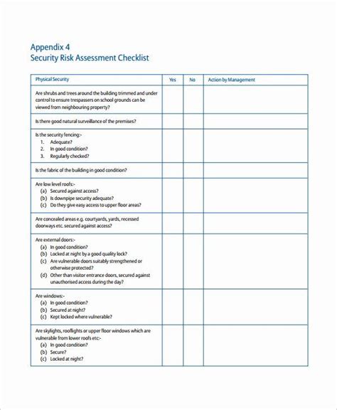 Physical Security Checklist Template Unique 28 Of Threat assessment Checklist Template ...