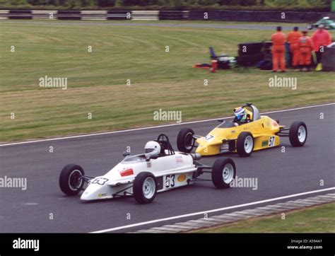 Formula Ford racing cars at a Motor Racing Circuit England GB UK 2002 ...