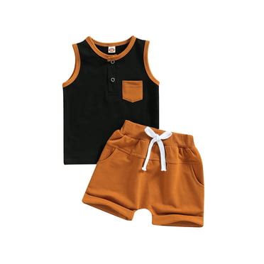 Qtinghua 2Pcs Toddler Baby Boy Summer Clothes Sleeveless Shirt Tank ...