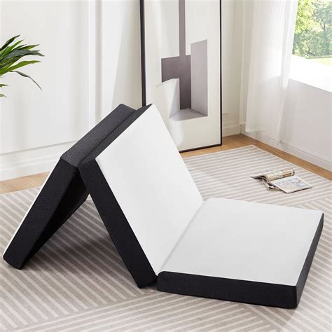 EDX 3 inch Tri-fold Memory Foam Mattress Topper, Foldable, Washable ...