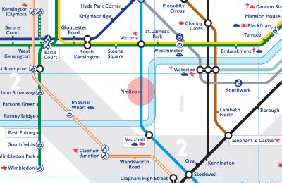 Pimlico station map - London Underground Tube