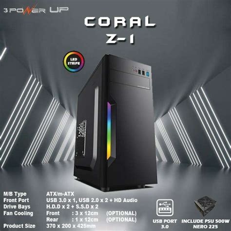 Jual Casing Pc / Cpu Komputer Murah Power Up Coral + Psu - Z1 Di Seller ...