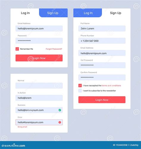 Dark-web-ui-login-signup-form Copy Stock Vector - Illustration of navigation, icon: 153443358