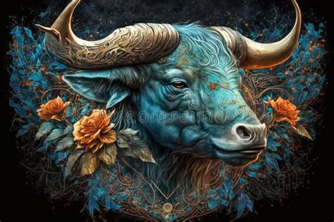 Taurus Astrological Zodiac Sign Symbol Animal - Bull. Stock Photo ...