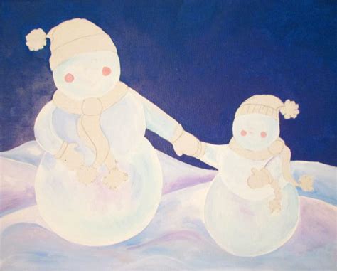 Snowman Acrylic Painting Tutorial