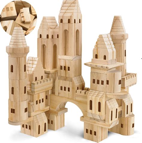 FAO Schwarz Medieval Knights Princesses Wooden Castle Building Blocks, 75 Piece 694202327241 | eBay