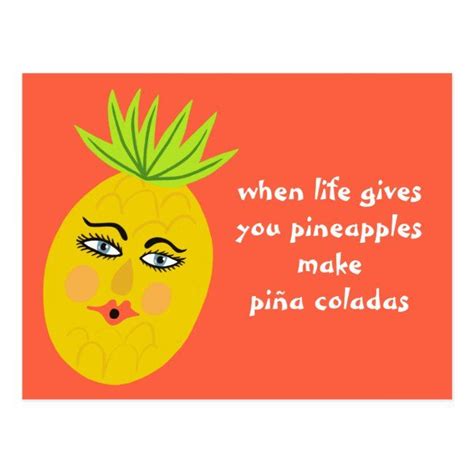 Piña Coladas Whimsical Pineapple Postcard | Zazzle | Christmas photo cards, Postcard, Acrylic ...