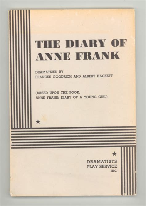 The Diary of Anne Frank, Goodrich & Hackett Acting Edition Script ...