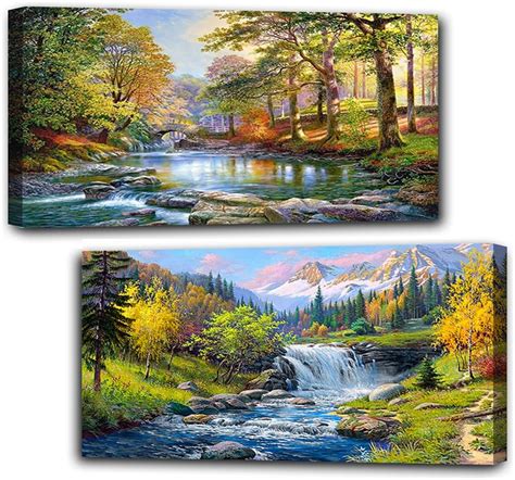 Amazon.com: 2 Pack Diamond Painting Kits，Large 5D DIY Landscape Diamond ...