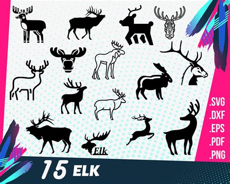 ELK SVG, elk clipart, hunting svg, deer svg, elk silhouette, elk vector ...