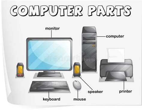 Computer parts stock illustration. Illustration of mouse - 25426772