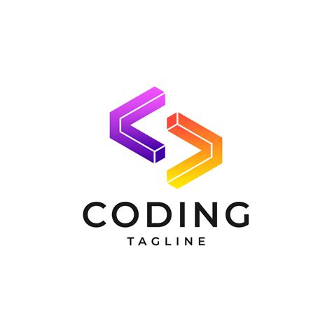 Creative modern abstract programming coding logo design, colorful ...