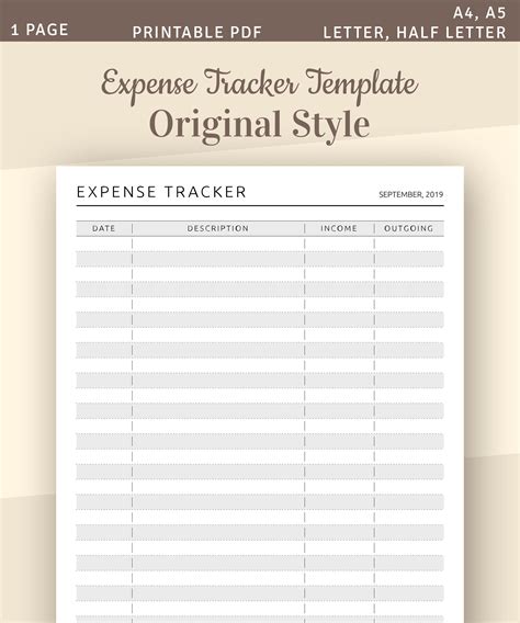 Income And Expense Sheet Printable