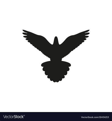 Simple black bird isolated style logo Royalty Free Vector