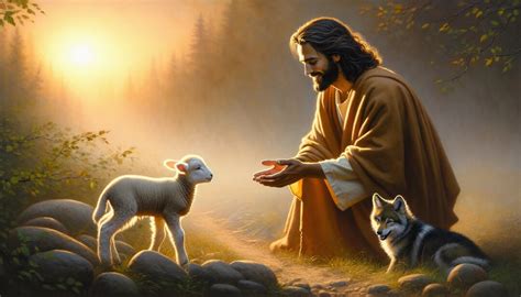 Christian Art: the Wolf Shall Dwell With the Lamb Printable, Downloadable Painting of Jesus ...