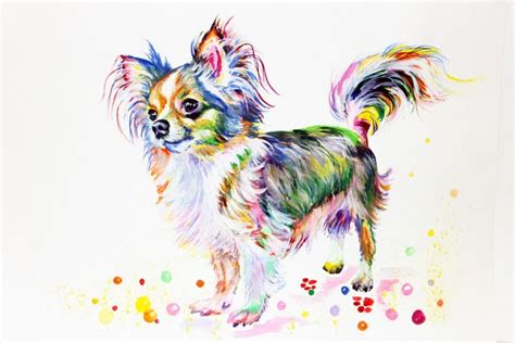 Chihuahua Canvas Print Art Print Dog Poster Watercolor Painting Dog Painting Chihuahua ...