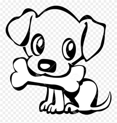 Dog Clipart Easy - Dog With Bone Drawing - Png Download (#5378948 ...