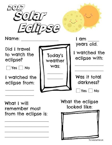 Eclipse Printables For Kids - Tedy Printable Activities