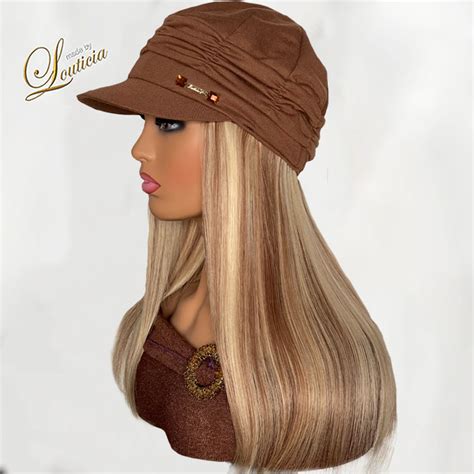 Stylish Chemo Hats For Cancer Patients with 16" Straight Blonde Hair ...