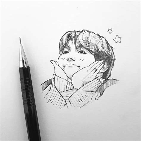 J Hope Drawing Easy - Jhope Lapiz Jungkook Korean Yoongi Desenhar Hoseok Bangtan Tasha Coreanos ...