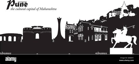 Vector illustration of the skyline of Pune, India Stock Vector Image ...