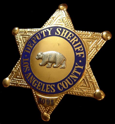 Deputy Sheriff Los Angeles County Police Officer Badge, Police Badges, Sheriff Badge, Police ...