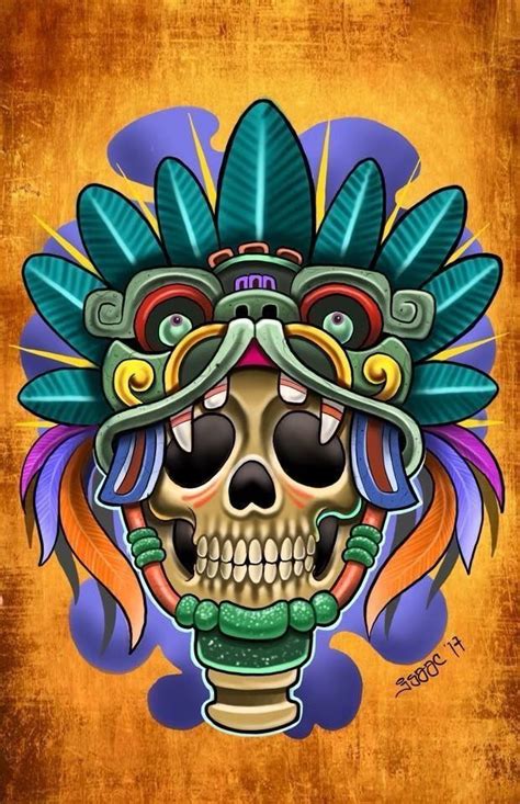 20 Skull Artwork Collection – Artmene – creative art | Aztec art, Skull art drawing, Mexican ...