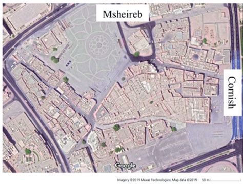 Map of Souq Waqif and surrounding area (Google). | Download Scientific ...