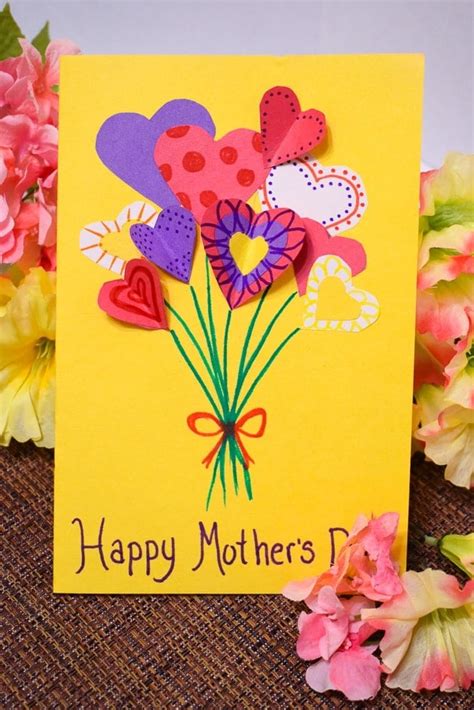 DIY Flower Bouquet Mothers Day Card