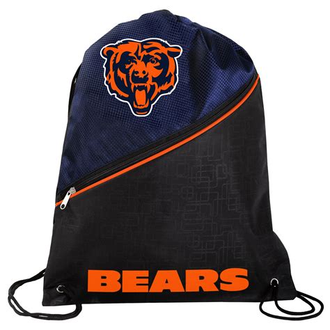 Chicago Bears High End Diagonal Zipper Drawstring Backpack