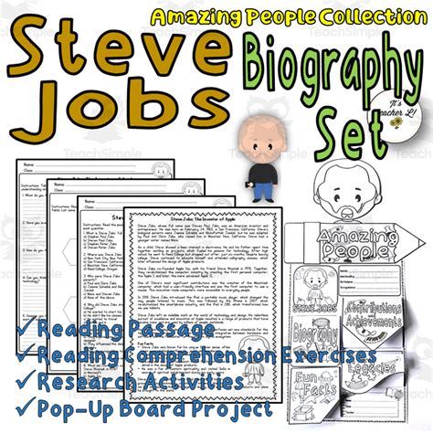 Steve Jobs Biography Set | Integrated Study | Sub Plan by Teach Simple