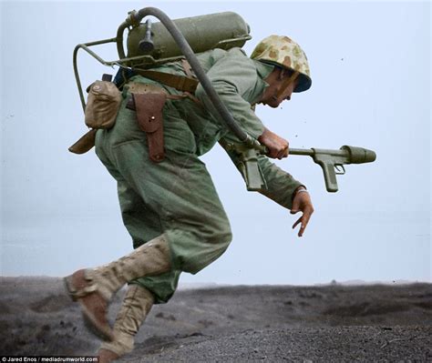 Extraordinary colorized photographs show US Marines battling in Japan during WWII | Daily Mail ...