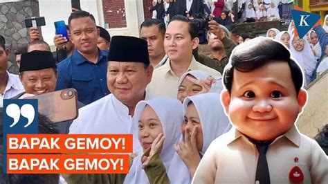 Momen Prabowo Diteriaki "Bapak Gemoy" oleh Santriwati di Ponpes ...